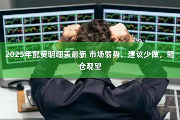 2025年配资明细表最新 市场弱势，建议少做，轻仓观望